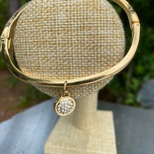Gold Bracelet with Diamond Circle Charm